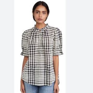 Apiece Apart Los Altos Checked Cotton Top Size XS